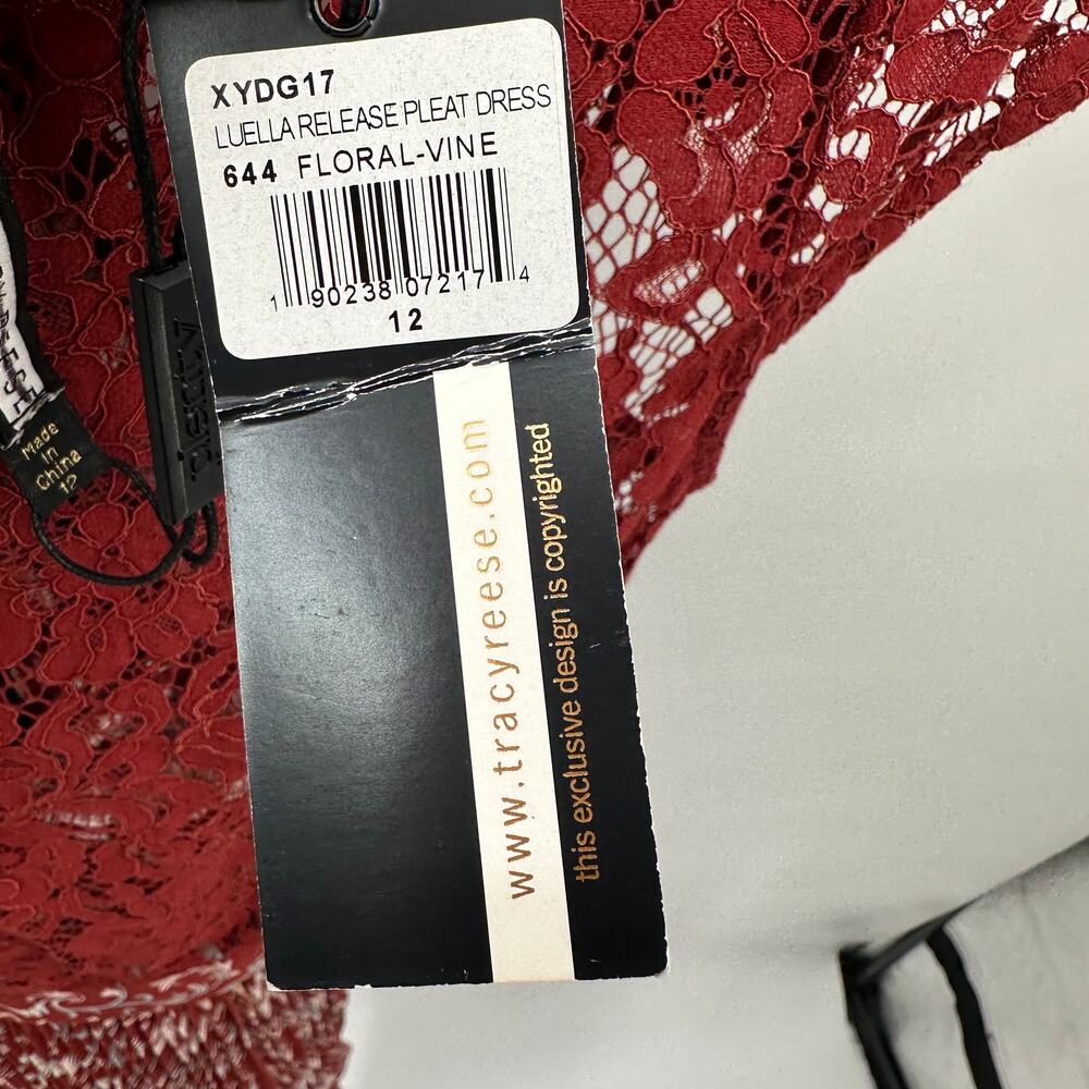 ANTHROPOLOGIE NWT Plenty by Tracy Reese Arcadia Red Pleated Lace Dress // 12 - Picture 10 of 16